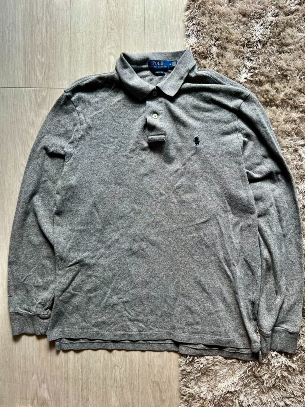 Polo Ralph Lauren PRL Collar Long Sleeve Men’s Medium Gray Classic Fit Old Money